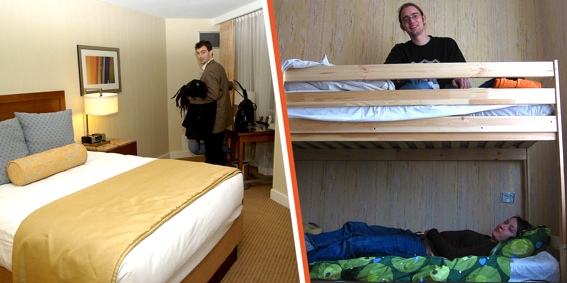 A man in a hotel room | People in a hostel | Source: Flickr