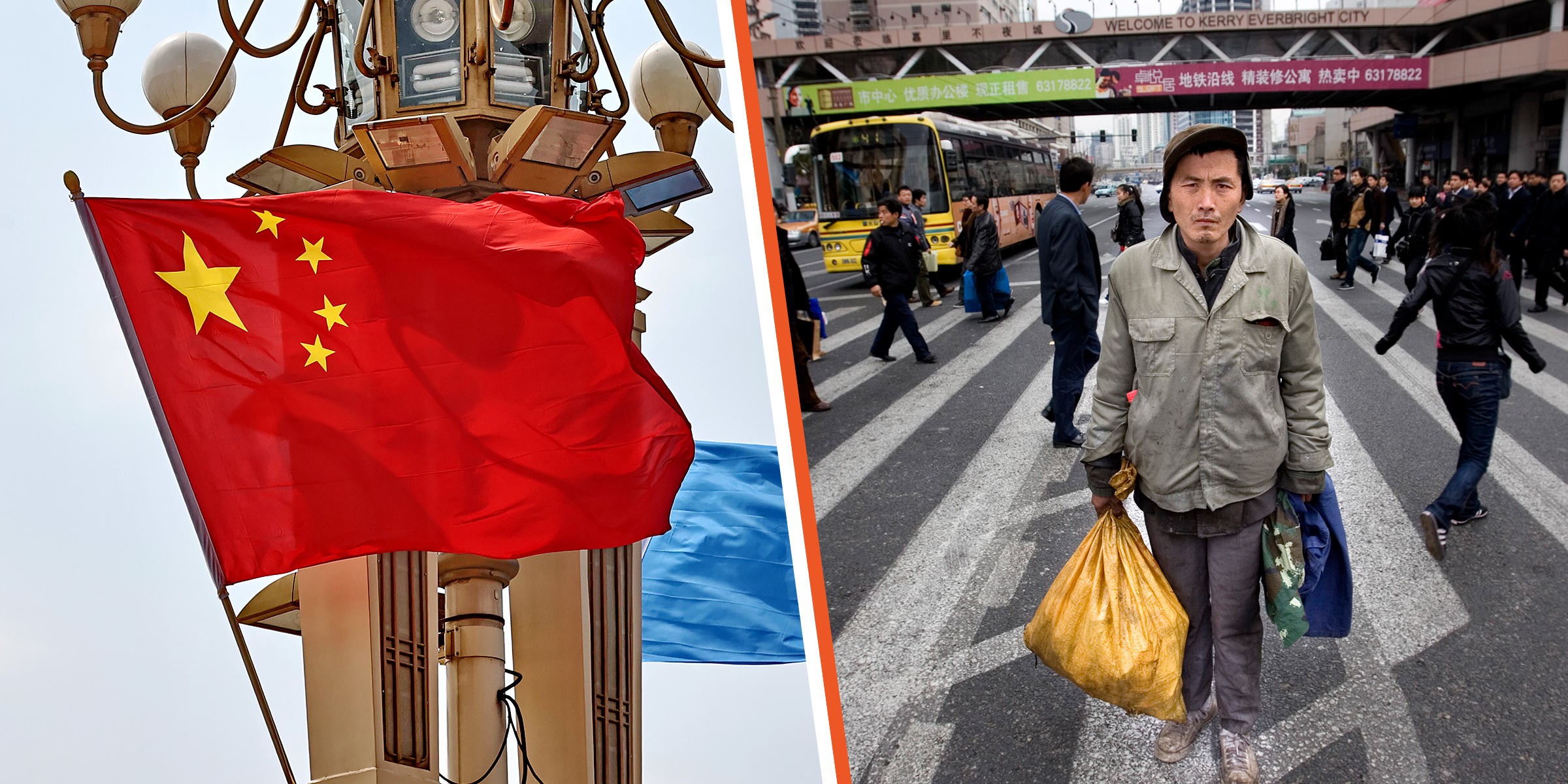 Chinese flag | Chinese people walking on the streets | Source: Getty Images