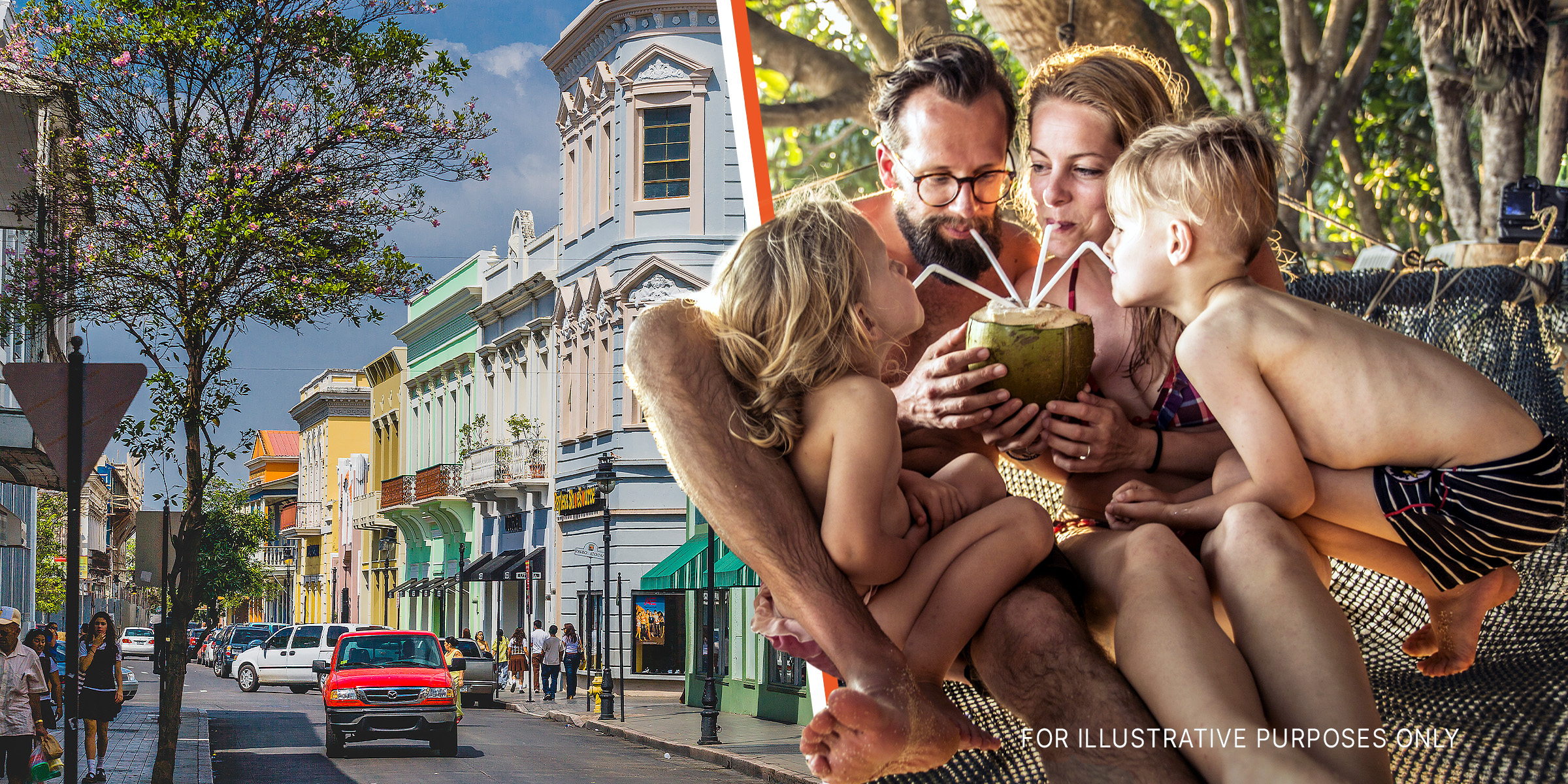 Puerto Rico | A family on vacation drinking out of a coconut | Source: Getty Images